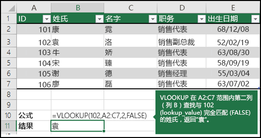 VLOOKUP 示例 2