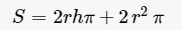 圆柱体的表面积公式